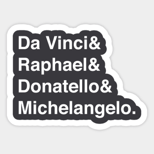 Renaissance artist names-Helvetica List Sticker